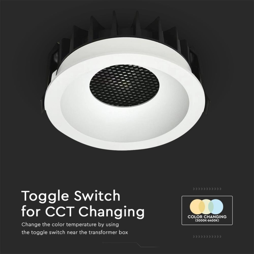 LED Ugradbena svjetiljka LED/18W/230V 3000/4000/6400K pr. 10,6 cm bijela