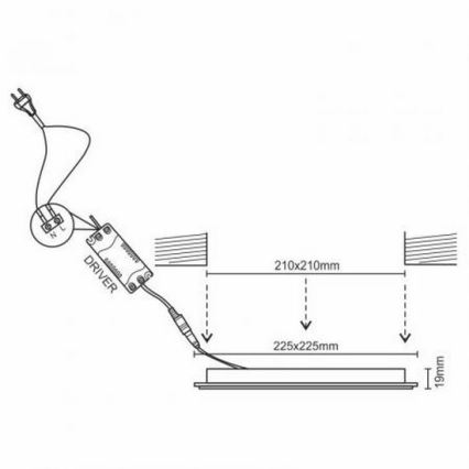 LED Ugradbena svjetiljka LED/18W/230V