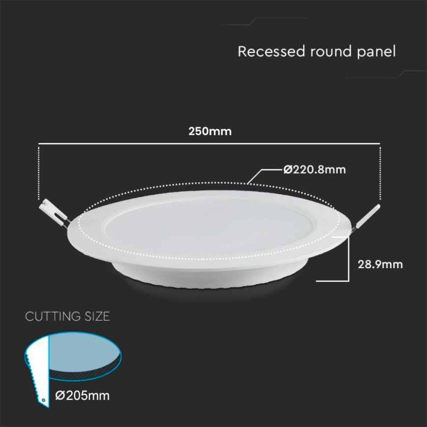 LED Ugradbena svjetiljka LED/18W/230V pr. 22 cm 6500K bijela