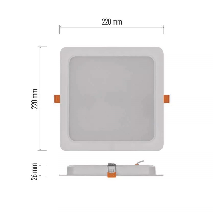 LED Ugradbena svjetiljka LED/24W/230V 22x22 cm bijela
