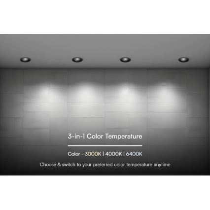 LED Ugradbena svjetiljka LED/24W/230V 3000/4000/6400K ø 13,5 cm crna