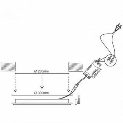 LED Ugradbena svjetiljka LED/24W/230V