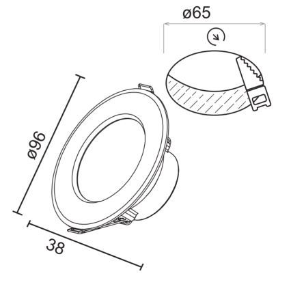 LED Ugradbena svjetiljka LED/5W/230V