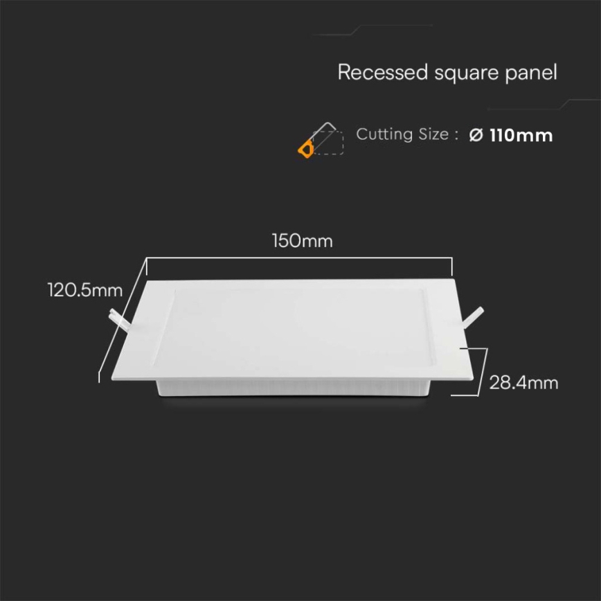 LED Ugradbena svjetiljka LED/6W/230V 12x12 cm 4000K bijela