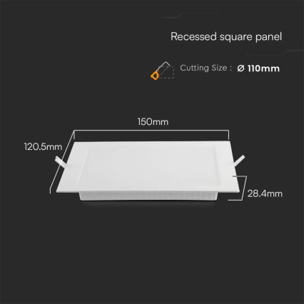 LED Ugradbena svjetiljka LED/6W/230V 12x12 cm 6500K bijela