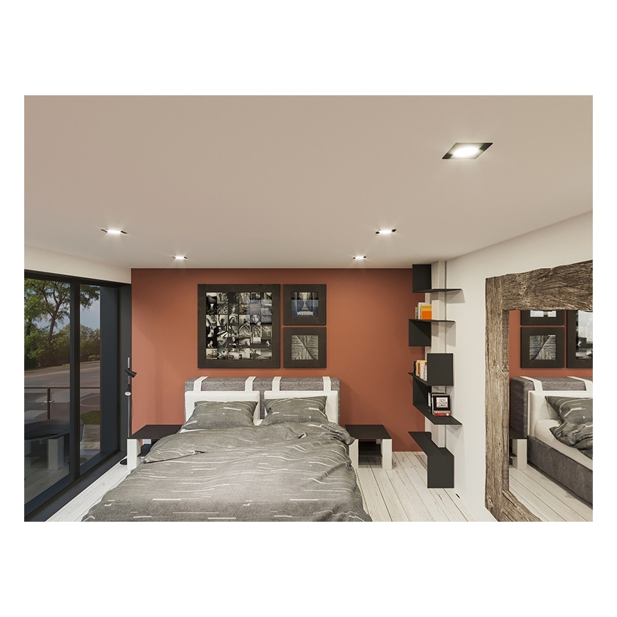 LED Ugradbena svjetiljka LED/6W/230V 3000K 8,5x8,5 cm crna