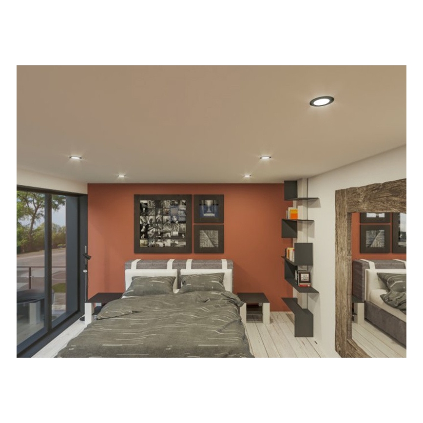 LED Ugradbena svjetiljka LED/6W/230V 3000K pr. 8,5 cm crna