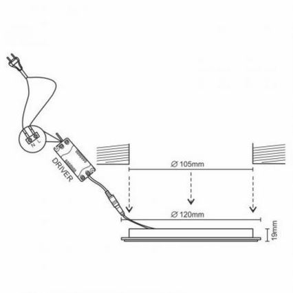 LED Ugradbena svjetiljka LED/6W/230V