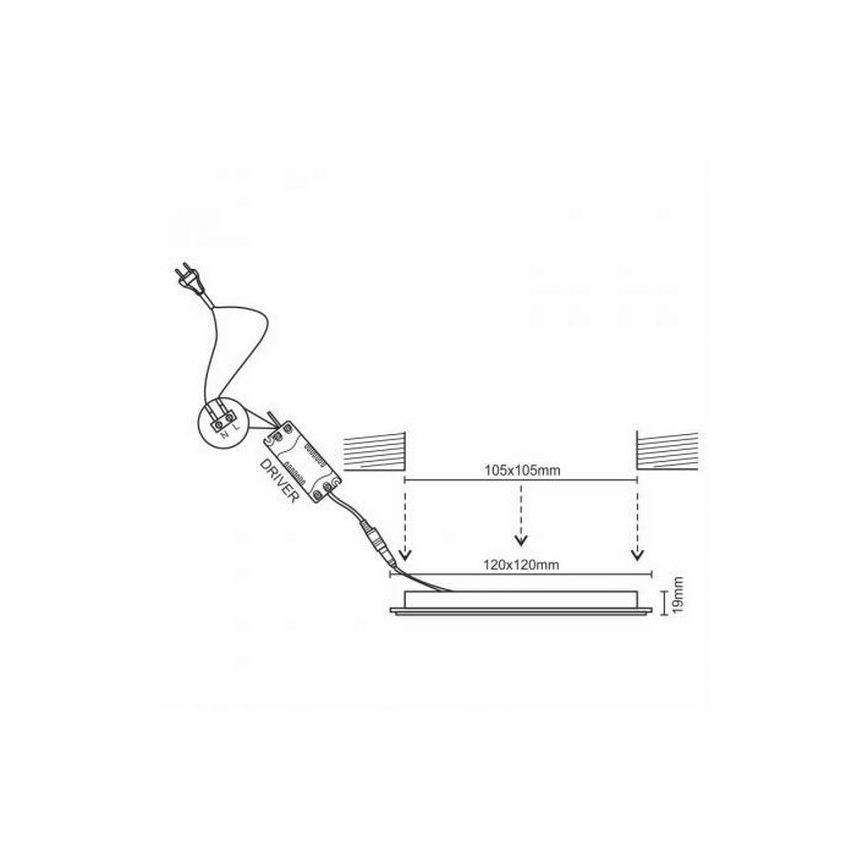 LED Ugradbena svjetiljka LED/6W/230V