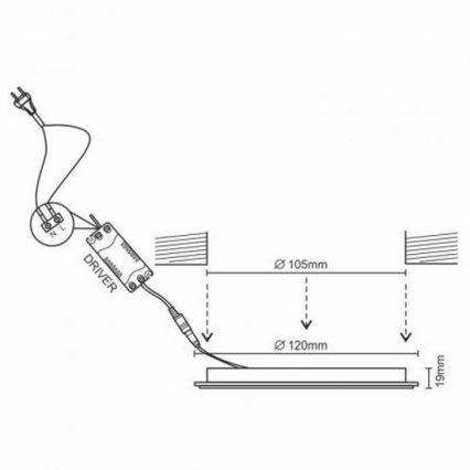 LED Ugradbena svjetiljka LED/6W/230V