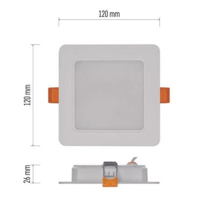 LED Ugradbena svjetiljka LED/9W/230V 12x12 cm bijela