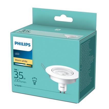 LED Ugradbena svjetiljka Philips 1xGU10/3W/230V 2700K