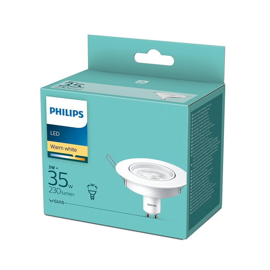 LED Ugradbena svjetiljka Philips 1xGU10/3W/230V 2700K