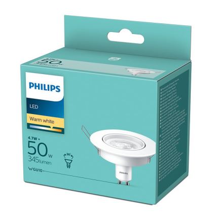 LED Ugradbena svjetiljka Philips 1xGU10/4,7W/230V 2700K