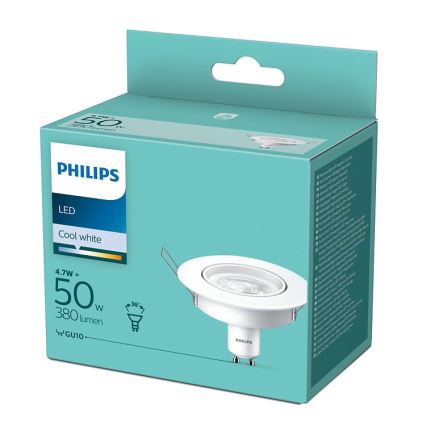 LED Ugradbena svjetiljka Philips 1xGU10/4,7W/230V 4000K