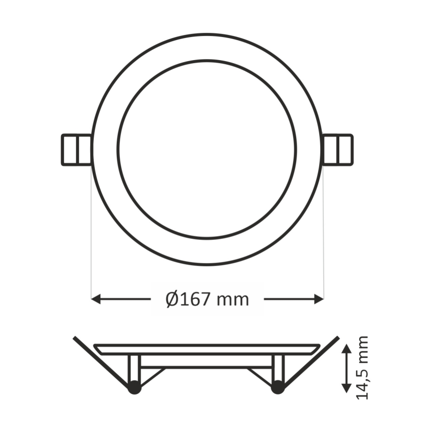 LED Ugradbena svjetiljka QTEC LED/12W/230V 6500K pr. 16,7 cm