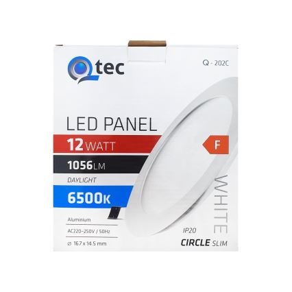 LED Ugradbena svjetiljka QTEC LED/12W/230V 6500K pr. 16,7 cm