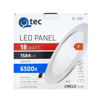 LED Ugradbena svjetiljka QTEC LED/18W/230V 6500K pr. 22 cm