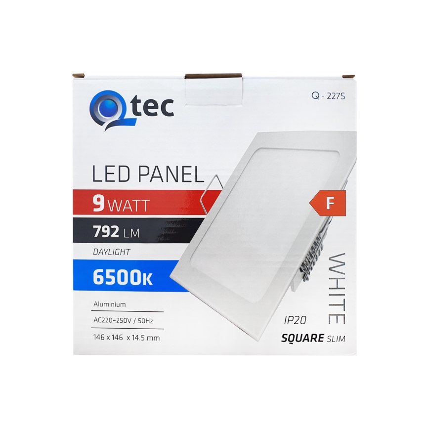 LED Ugradbena svjetiljka QTEC LED/9W/230V 6500K 14,6x14,6 cm