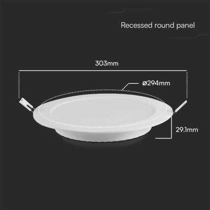 LED Ugradbena svjetiljka SAMSUNG CHIP LED/24W/230V 3000K pr. 29,4 cm bijela