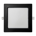LED Ugradbena svjetiljka SQUARE LED/12W/230V 4000K 17x17 cm crna