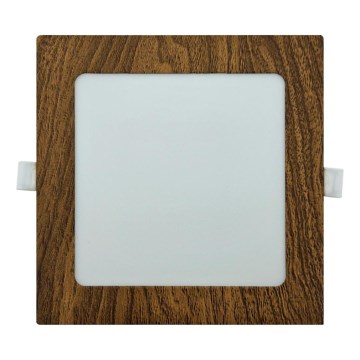 LED Ugradbena svjetiljka SQUARE LED/12W/230V 4200K 16,8x16,8 cm smeđa