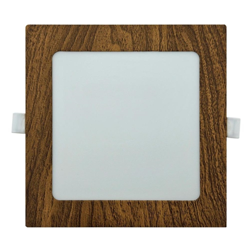 LED Ugradbena svjetiljka SQUARE LED/12W/230V 4200K 16,8x16,8 cm smeđa
