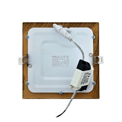 LED Ugradbena svjetiljka SQUARE LED/12W/230V 4200K 16,8x16,8 cm smeđa