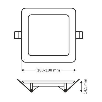 LED Ugradbena svjetiljka SQUARE LED/15W/230V 6500K 18,8x18,8 cm bijela