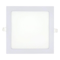 LED Ugradbena svjetiljka SQUARE LED/18W/230V 2700K 22x22 cm bijela