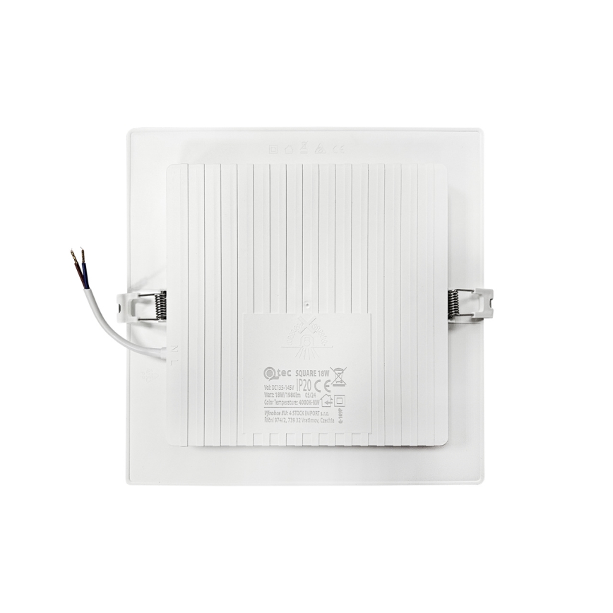 LED Ugradbena svjetiljka SQUARE LED/18W/230V 4000K 22x22 cm bijela