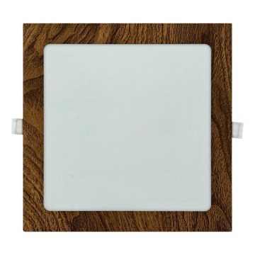 LED Ugradbena svjetiljka SQUARE LED/18W/230V 4200K 22x22 cm smeđa