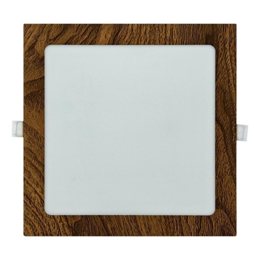 LED Ugradbena svjetiljka SQUARE LED/18W/230V 4200K 22x22 cm smeđa