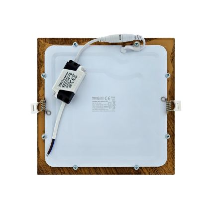 LED Ugradbena svjetiljka SQUARE LED/18W/230V 4200K 22x22 cm smeđa