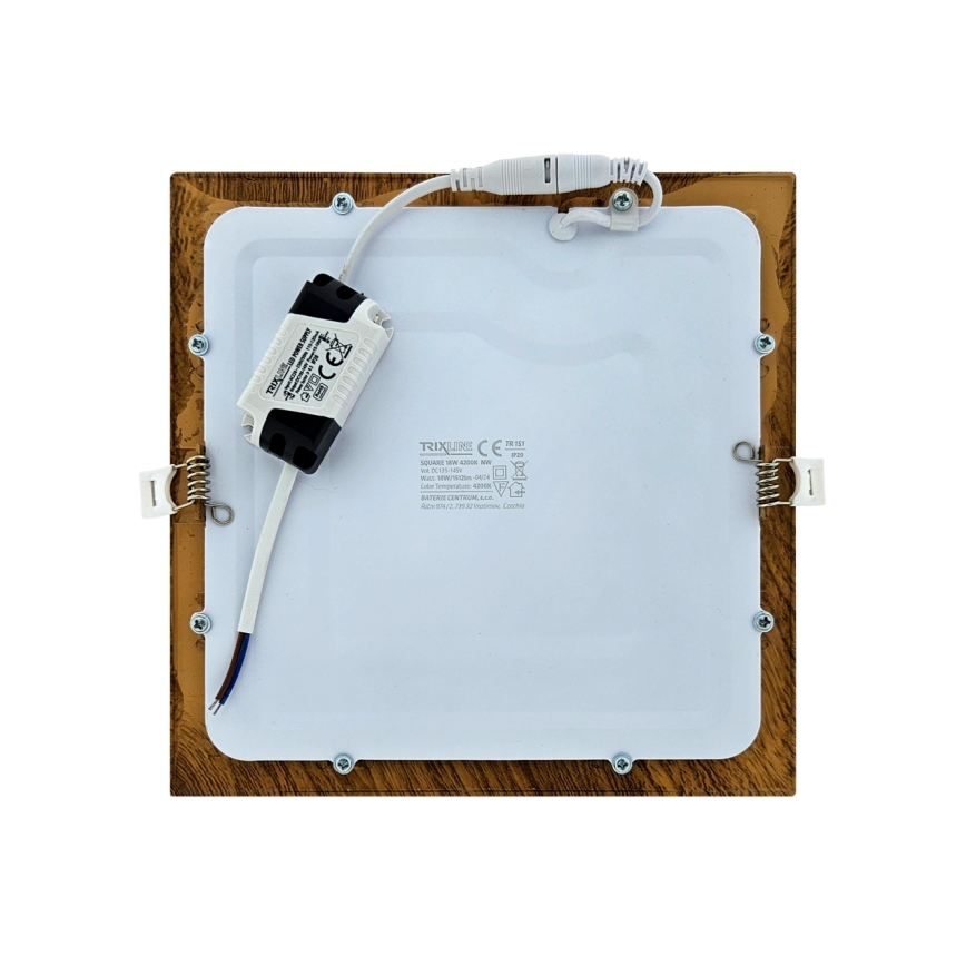 LED Ugradbena svjetiljka SQUARE LED/18W/230V 4200K 22x22 cm smeđa
