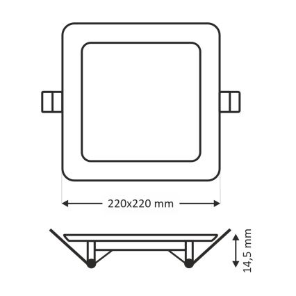 LED Ugradbena svjetiljka SQUARE LED/18W/230V 4200K 22x22 cm smeđa