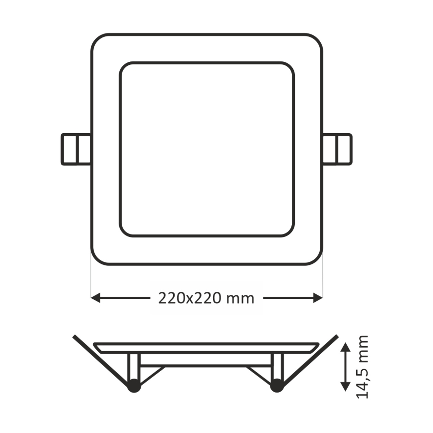 LED Ugradbena svjetiljka SQUARE LED/18W/230V 6500K 22x22 cm bijela