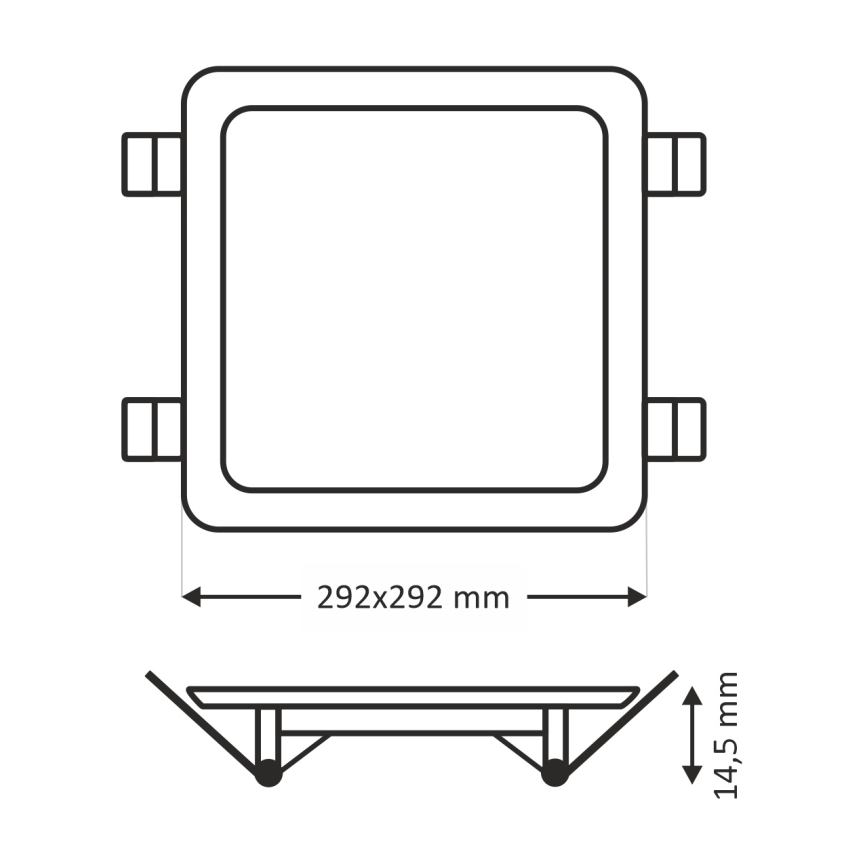 LED Ugradbena svjetiljka SQUARE LED/24W/230V 4200K 29,2x29,2 cm bijela