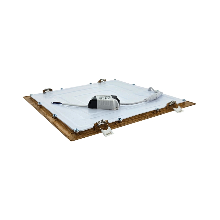 LED Ugradbena svjetiljka SQUARE LED/24W/230V 4200K 29,2x29,2 cm smeđa