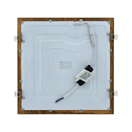 LED Ugradbena svjetiljka SQUARE LED/24W/230V 4200K 29,2x29,2 cm smeđa