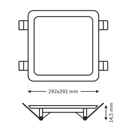LED Ugradbena svjetiljka SQUARE LED/24W/230V 4200K 29,2x29,2 cm smeđa
