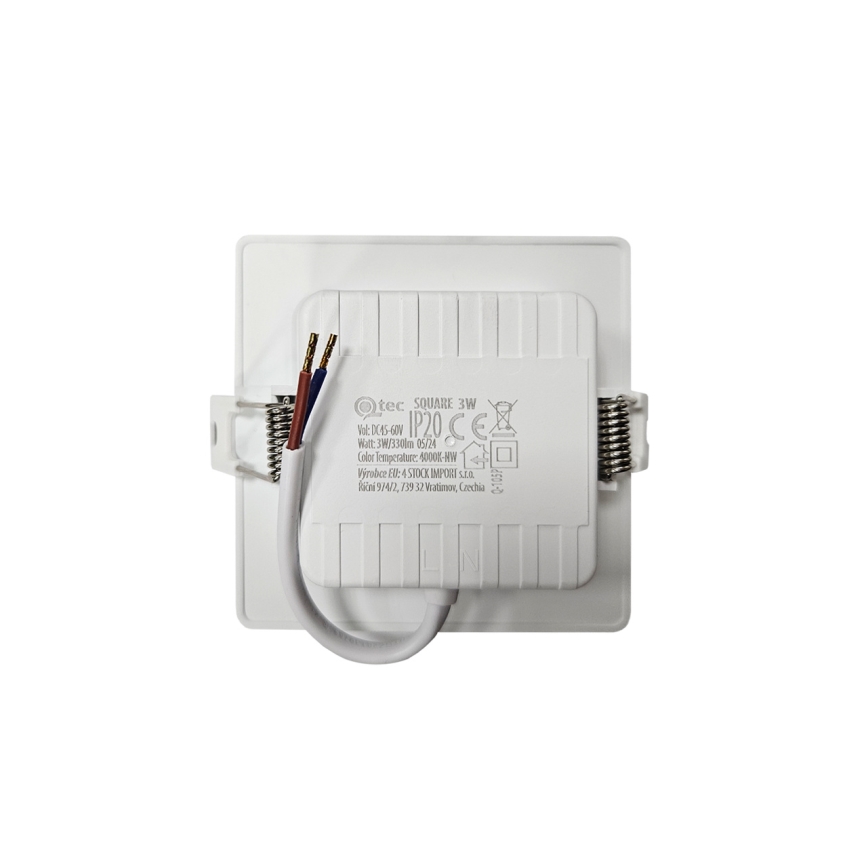 LED Ugradbena svjetiljka SQUARE LED/3W/230V 4000K 9x9 cm bijela