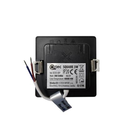 LED Ugradbena svjetiljka SQUARE LED/3W/230V 4000K 9x9 cm crna