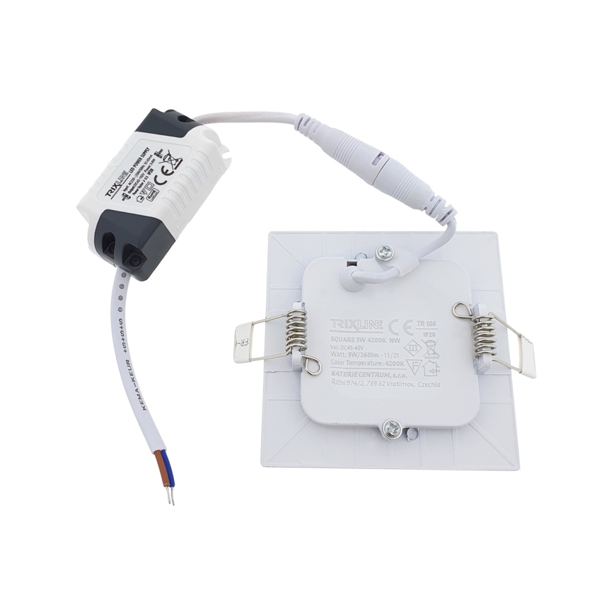 LED Ugradbena svjetiljka SQUARE LED/3W/230V 4200K 8,3x8,3 cm bijela