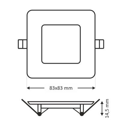 LED Ugradbena svjetiljka SQUARE LED/3W/230V 4200K 8,3x8,3 cm bijela