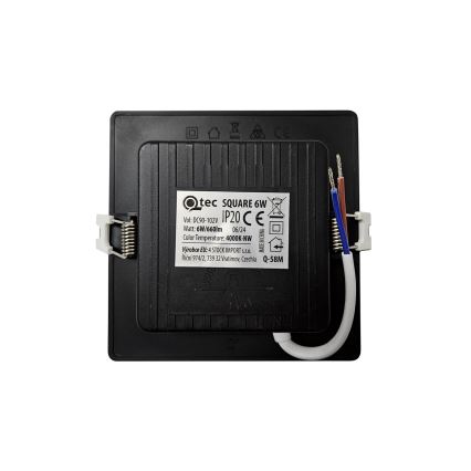 LED Ugradbena svjetiljka SQUARE LED/6W/230V 4000K 12x12 cm crna
