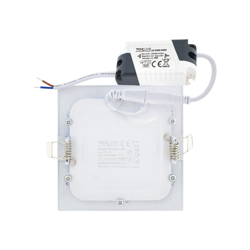 LED Ugradbena svjetiljka SQUARE LED/6W/230V 4200K 11,8x11,8 cm bijela