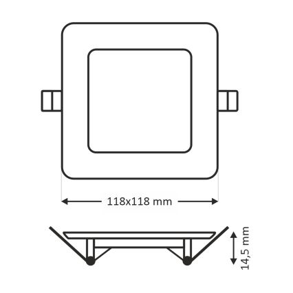 LED Ugradbena svjetiljka SQUARE LED/6W/230V 4200K 11,8x11,8 cm bijela
