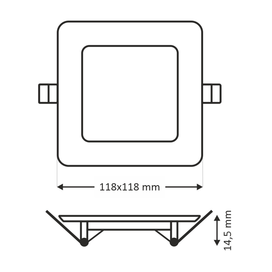 LED Ugradbena svjetiljka SQUARE LED/6W/230V 4200K 11,8x11,8 cm bijela