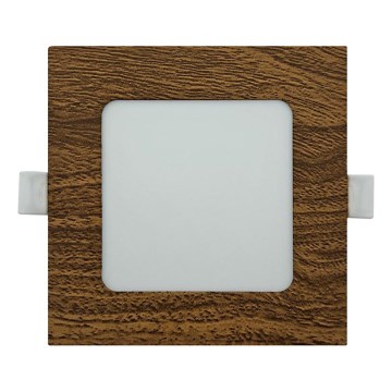 LED Ugradbena svjetiljka SQUARE LED/6W/230V 4200K 11,8x11,8 cm smeđa
